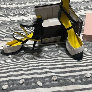 Black/White Ankle Strap shoes - brand new